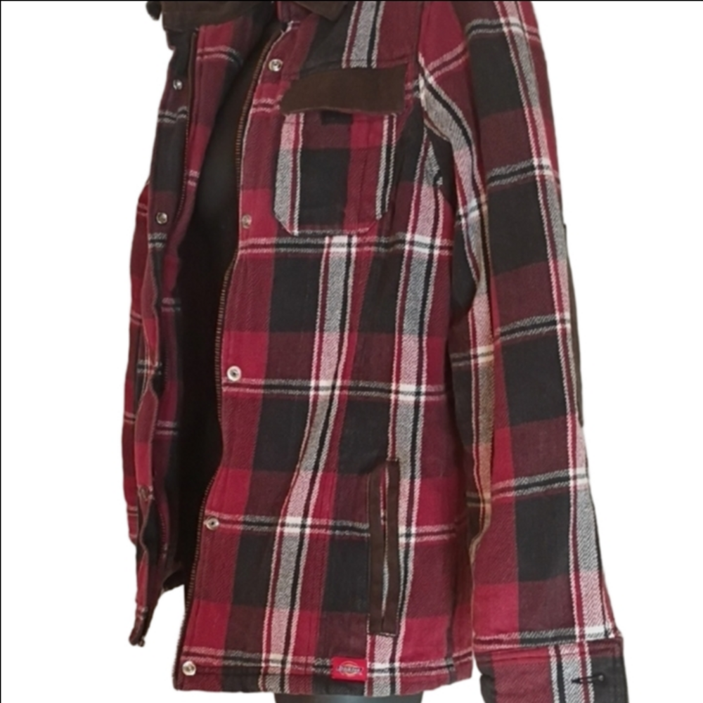 Dickies Red and Black Checkered Chore Coat Style Jacket. Size Small. - Picture 3 of 11